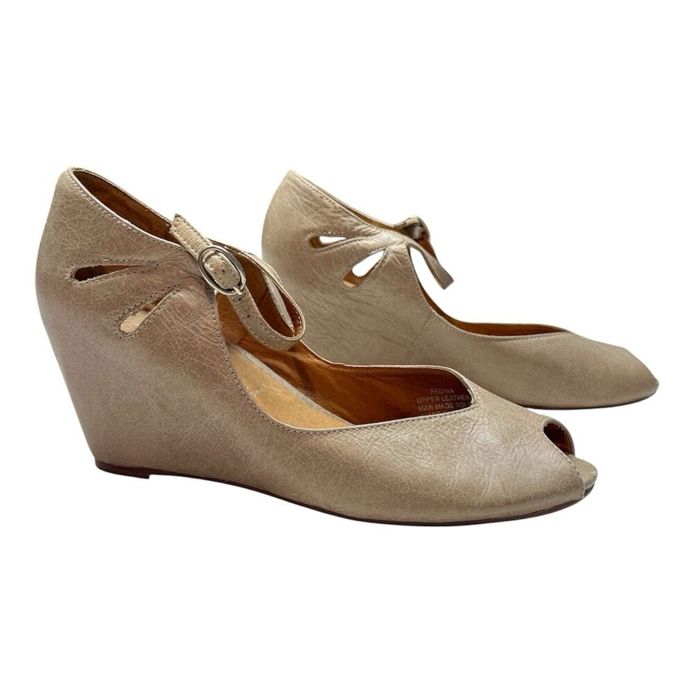 Jeffrey Campbell Havana Regina Wedges Peep Toe Leather
